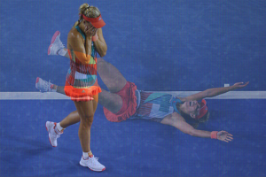 Angelique Kerber in 2016 na winst op de Australian open.