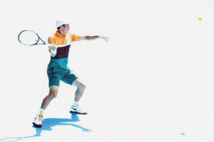 Prachtig en zonnig beeld van Kei Nishikori tijdens de afgelopen Australian open.