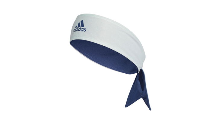 Witte haarband met blauwe details voor spelers tijdens Australian open.
