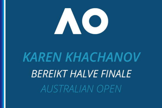 Karen Khachanov bereikt voor het eerste de halve finale op de Australian open.