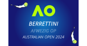 Matteo Berrettini heeft zich afgemeld voor de Australian open i.v.m. een blessure.