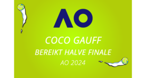 Coco Gauff bereikt halve finale op de Australian open.