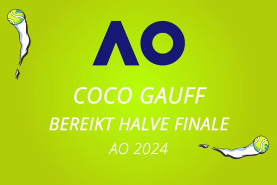 Coco Gauff bereikt halve finale op de Australian open.