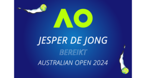 Jesper de Jong heeft in Melbourne voor het eerst het hoofdtoernooi van een grand slam bereikt.