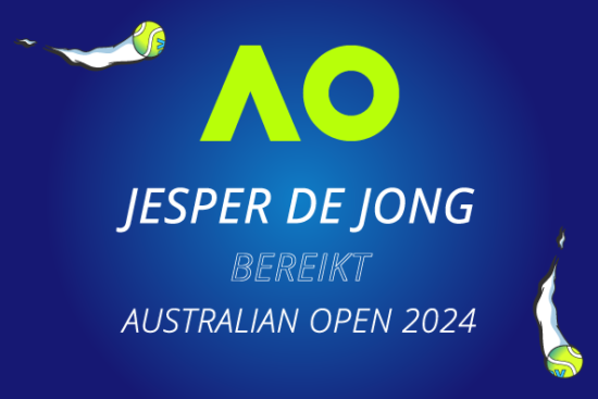 Jesper de Jong heeft in Melbourne voor het eerst het hoofdtoernooi van een grand slam bereikt.