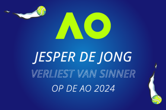 Jesper de Jong verliest van Jannik Sinner op de Australian open.