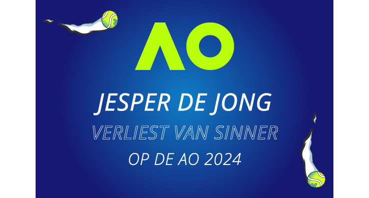 Jesper de Jong verliest van Jannik Sinner op de Australian open.