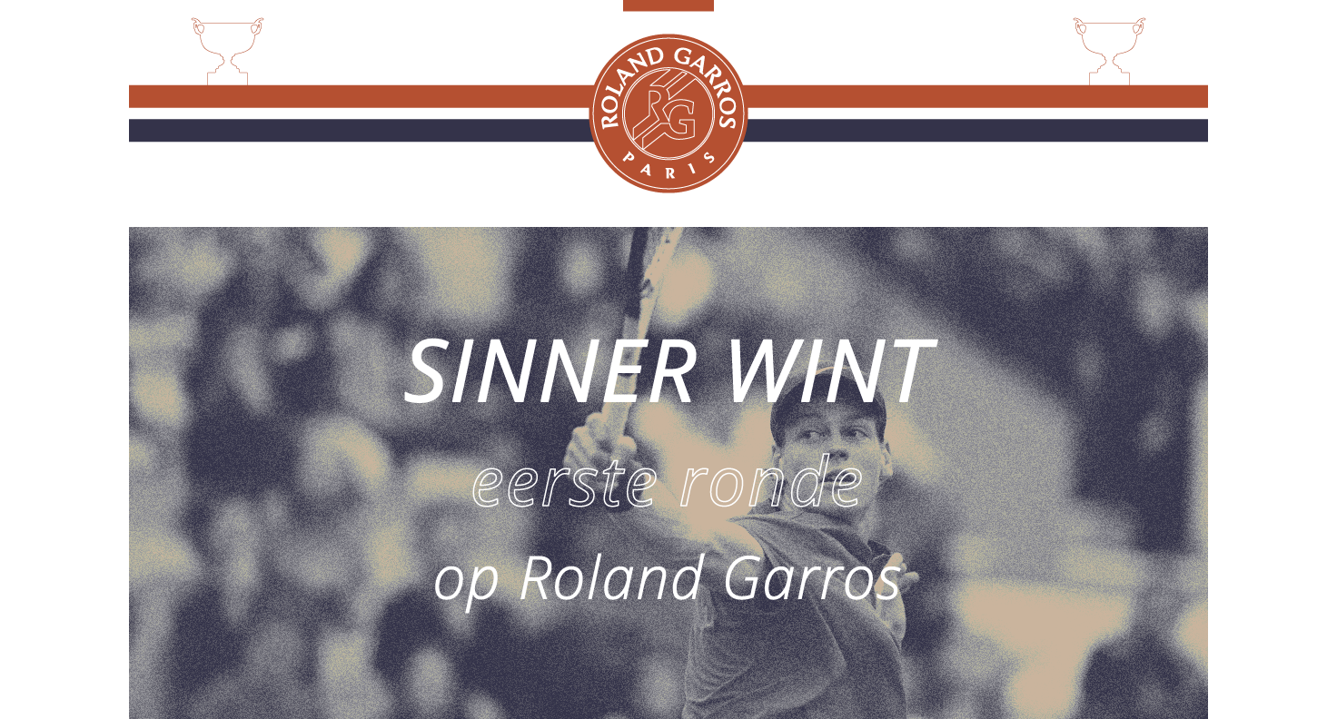 Sinner wint eerste ronde Roland Garros