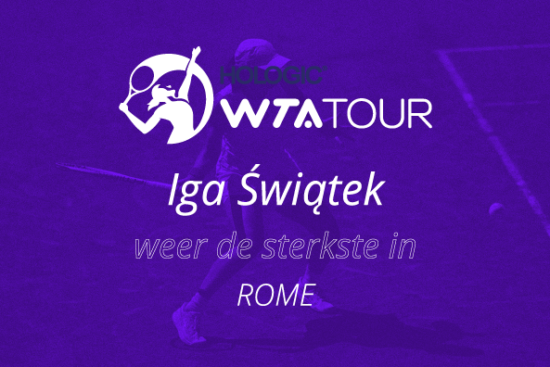 Iga Świątek wint weer in Rome.