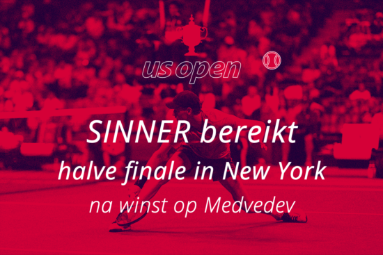 Sinner te sterk voor Medvedev in kwartfinale op US open 2024.